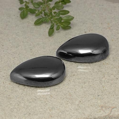 79.12 ctw Gray Hematite Stones, Natural Hematite in Pear Cabochon Shape for Sale