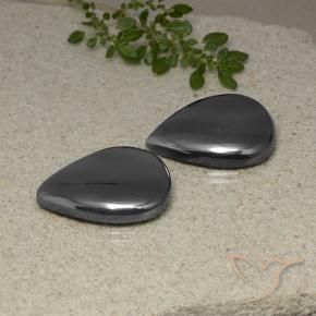 68.39 ctw Gray Hematite Stones, Natural Hematite in Pear Cabochon Shape for Sale