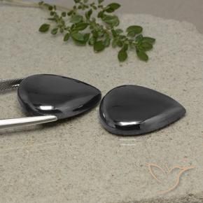 Hematite Gemstones in 24.9 x 20 mm Size for Sale, Hematite Stones in Dark Gray Color