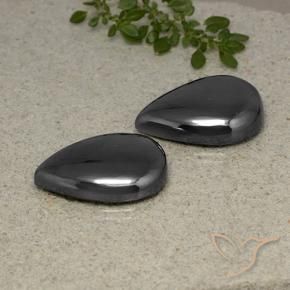 69.58 ctw Gray Hematite Stones, Natural Hematite in Pear Cabochon Shape for Sale