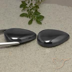 Hematite Gemstones in 25 x 18 mm (calibrated) Size for Sale, Hematite Stones in Black Gray Color