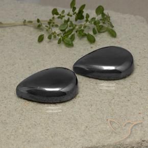 79.05 ctw Gray Hematite Stones, Natural Hematite in Pear Cabochon Shape for Sale
