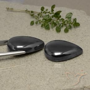 Hematite Gemstones in 25 x 18 mm (calibrated) Size for Sale, Hematite Stones in Black Gray Color
