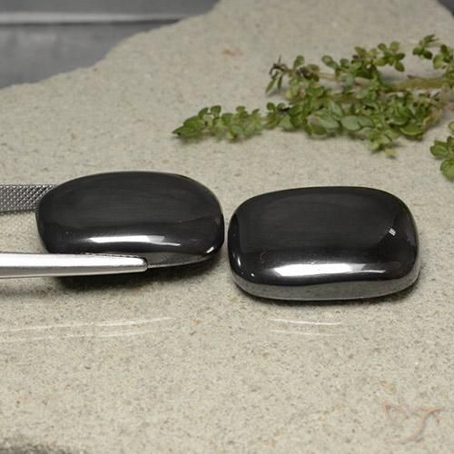 Hematite Gemstones in 24 x 20.3 mm Size for Sale, Hematite Stones in Dark Gray Color