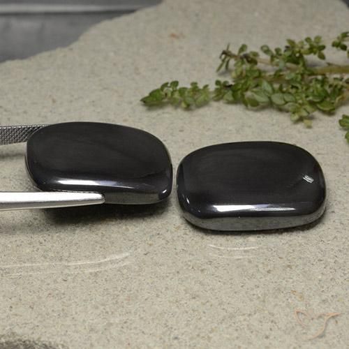 Hematite Gemstones in 24.2 x 21.5 mm Size for Sale, Hematite Stones in Black Gray Color