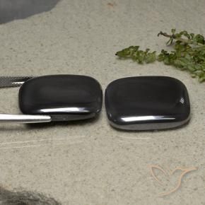 Hematite Gemstones in 24.3 x 21.4 mm Size for Sale, Hematite Stones in Black Gray Color
