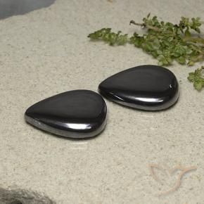 58.28 ctw Gray Hematite Stones, Natural Hematite in Pear Cabochon Shape for Sale