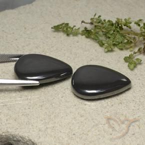 Hematite Gemstones in 23.7 x 19 mm Size for Sale, Hematite Stones in Black Gray Color