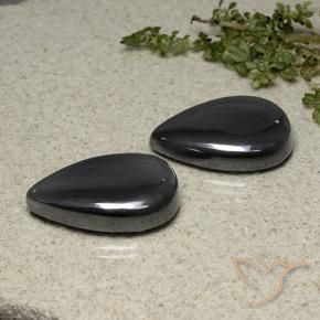 66.54 ctw Gray Hematite Stones, Natural Hematite in Pear Cabochon Shape for Sale
