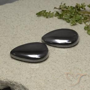 60.34 ctw Gray Hematite Stones, Natural Hematite in Pear Cabochon Shape for Sale