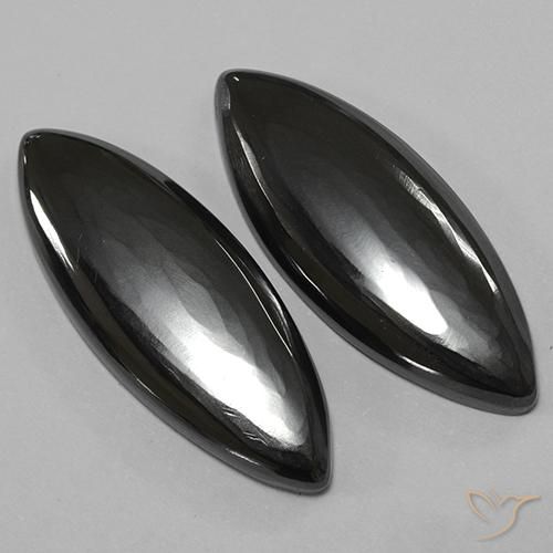 Hematite Gemstones in 25.5 x 10.2 mm Size for Sale, Hematite Stones in Dark Gray Color