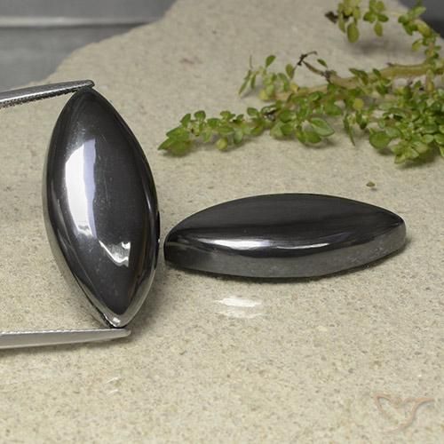 70.41 ct Marquise Hematite, 29.4 x 13.6 mm From Brazil, Photo A