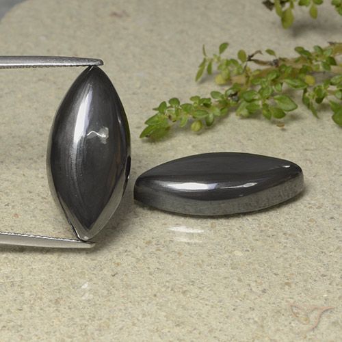38.77 ct Marquise Hematite, 23.2 x 11.2 mm From Brazil, Photo A