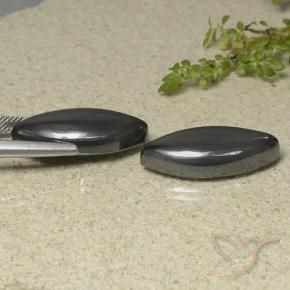 Hematite Gemstones in 23.2 x 11.2 mm Size for Sale, Hematite Stones in Dark Gray Color