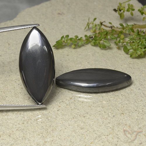 38.35 ct Marquise Hematite, 28.1 x 12.8 mm From Brazil, Photo A