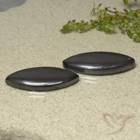 38.35 ctw Gray Hematite Stones, Natural Hematite in Marquise Cabochon Shape for Sale