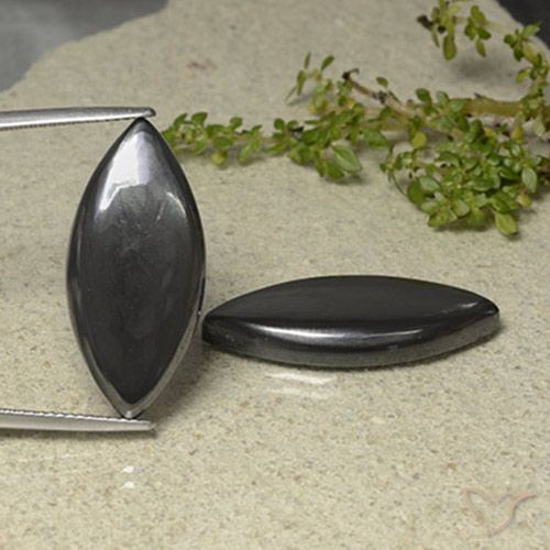 35.66 ct Marquise Hematite, 27.6 x 12.1 mm From Brazil, Photo A