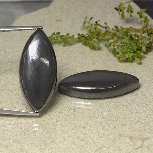 55.42 ct Marquise Hematite, 29.4 x 13.4 mm From Brazil, Photo A
