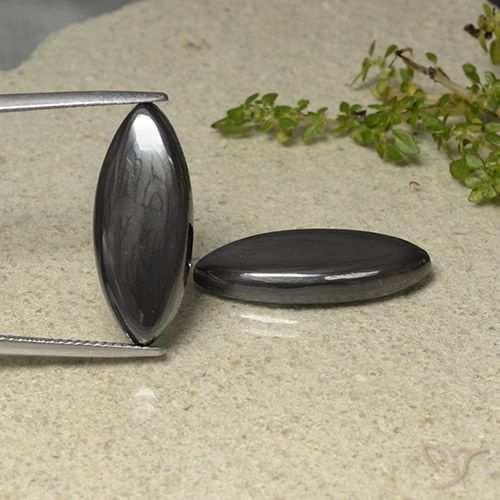 26.64 ct Marquise Hematite, 23.4 x 9.7 mm From Brazil, Photo A