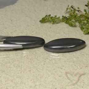 Hematite Gemstones in 23.4 x 9.7 mm Size for Sale, Hematite Stones in Black Gray Color