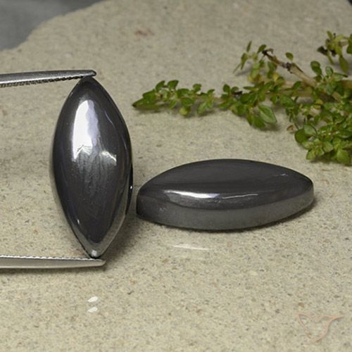 49.18 ct Marquise Hematite, 25.1 x 11.7 mm From Brazil, Photo A