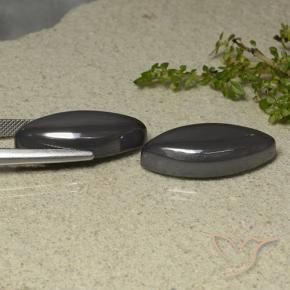 Hematite Gemstones in 25.1 x 11.7 mm Size for Sale, Hematite Stones in Dark Gray Color