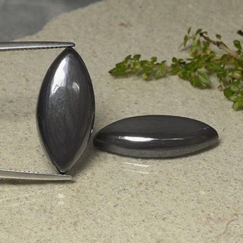 35.35 ct Marquise Hematite, 24.8 x 11.6 mm From Brazil, Photo A