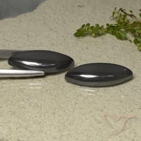 Hematite Gemstones in 24.8 x 11.6 mm Size for Sale, Hematite Stones in Dark Gray Color
