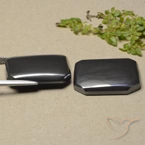 Hematite Gemstones in 20 x 15 mm (calibrated) Size for Sale, Hematite Stones in Black Gray Color