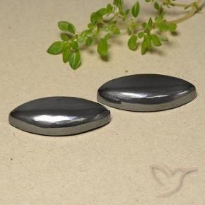 46.29 ctw Gray Hematite Stones, Natural Hematite in Marquise Cabochon Shape for Sale