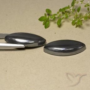 Hematite Gemstones in 25.5 x 12.2 mm Size for Sale, Hematite Stones in Black Gray Color
