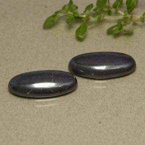 18.81 ctw Gray Hematite Stones, Natural Hematite in Oval Cabochon Shape for Sale
