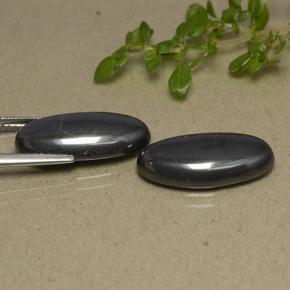 Hematite Gemstones in 18.1 x 9.5 mm Size for Sale, Hematite Stones in Black Gray Color