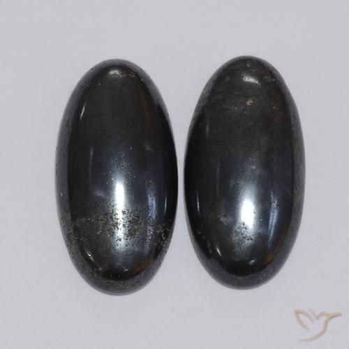 17,4 ct ovaler Hämatit, 18,1 x 9 mm aus Brasilien, Photo A