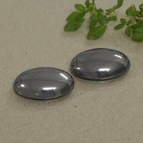 14.47 ctw Gray Hematite Stones, Natural Hematite in Oval Cabochon Shape for Sale