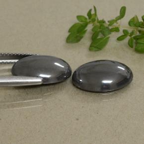 Hematite Gemstones in 14 x 10 mm (calibrated) Size for Sale, Hematite Stones in Black Gray Color