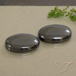49.07 ctw Gray Hematite Stones, Natural Hematite in Oval Cabochon Shape for Sale