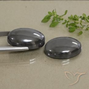 Hematite Gemstones in 20 x 15 mm (calibrated) Size for Sale, Hematite Stones in Black Gray Color