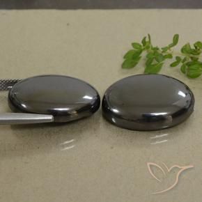 Hematite Gemstones in 22.1 x 17.6 mm Size for Sale, Hematite Stones in Black Gray Color