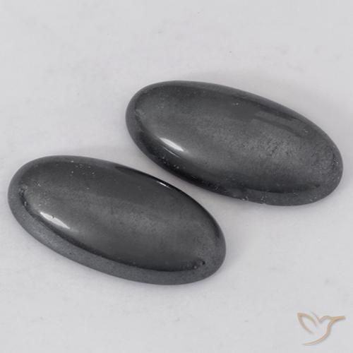 17.96 ctw Gray Hematite Stones, Natural Hematite in Oval Cabochon Shape for Sale