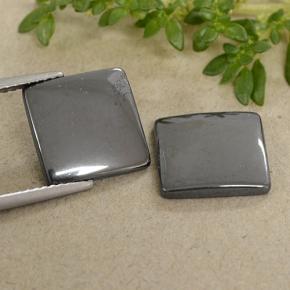 9.68 ctw Gray Hematite Gemstones, Hematite Gems in Square Cabochon Shape for Sale.