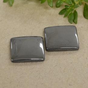 9.68 ctw Gray Hematite Stones, Natural Hematite in Square Cabochon Shape for Sale