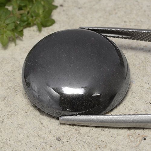 37.89ct Natural Black Gray Hematite, Round, Opaque