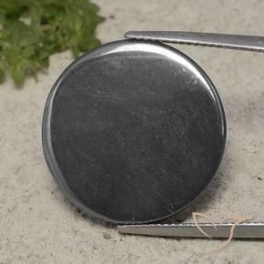 37.89 ct Gray Hematite Stone, Natural Hematite in Round Cabochon Shape for Sale