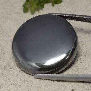 41.40 ct Gray Hematite Gemstone, Hematite Gem in Round Cabochon Shape for Sale.