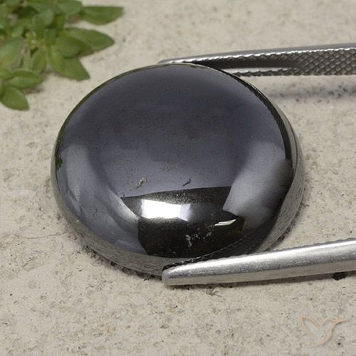 33.63ct Natural Dark Gray Hematite, Round, Opaque