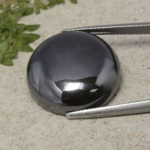 33.27ct Natural Black Gray Hematite, Round, Opaque
