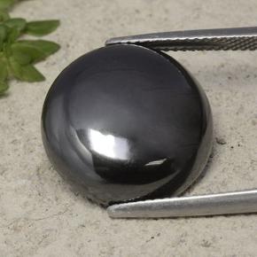 17.8ct Round Cabochon Black Gray Hematite for sale thumb image of 17.8ct Round Cabochon Black Gray Hematite (ID: 497801)
