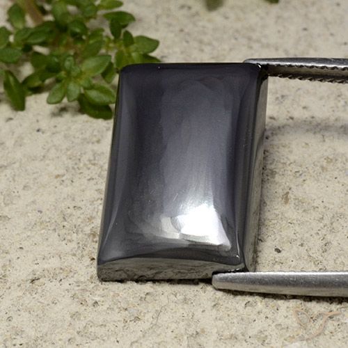 19.53ct Natural Black Gray Hematite, Baguette, Opaque