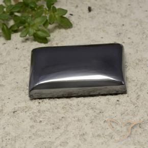 19.53 ct Gray Hematite Stone, Natural Hematite in Baguette Cabochon Shape for Sale